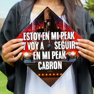 Bad Bunny Grad Cap Topper: YHLQMDLG Printed Cardstock Design