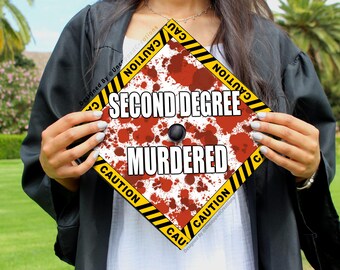 Forensics Graduation Cap | PRINTED Grad Cap Topper | last minute graduation cap, simple grad cap, caution tape grad cap, second degree
