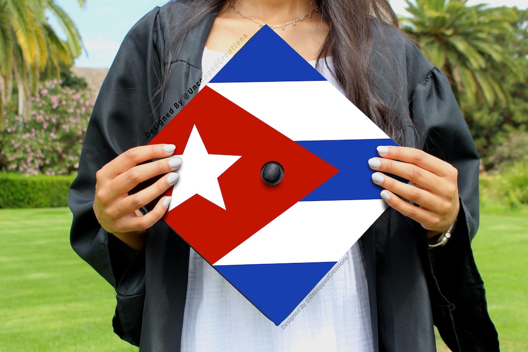 Cuban Graduation Cuba Graduation Cap | PRINTED Grad Cap Topper | Last Minute Graduation ...