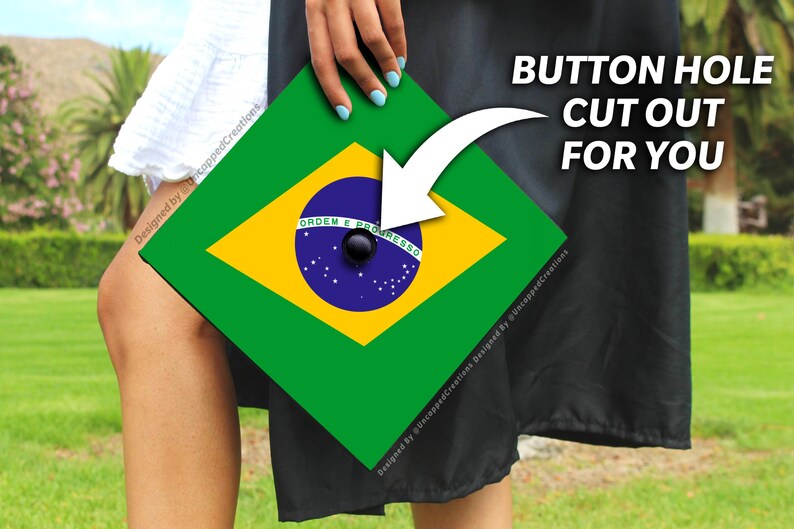 Brazilian Graduation Cap | PRINTED Grad Cap Topper | Last Minute ...