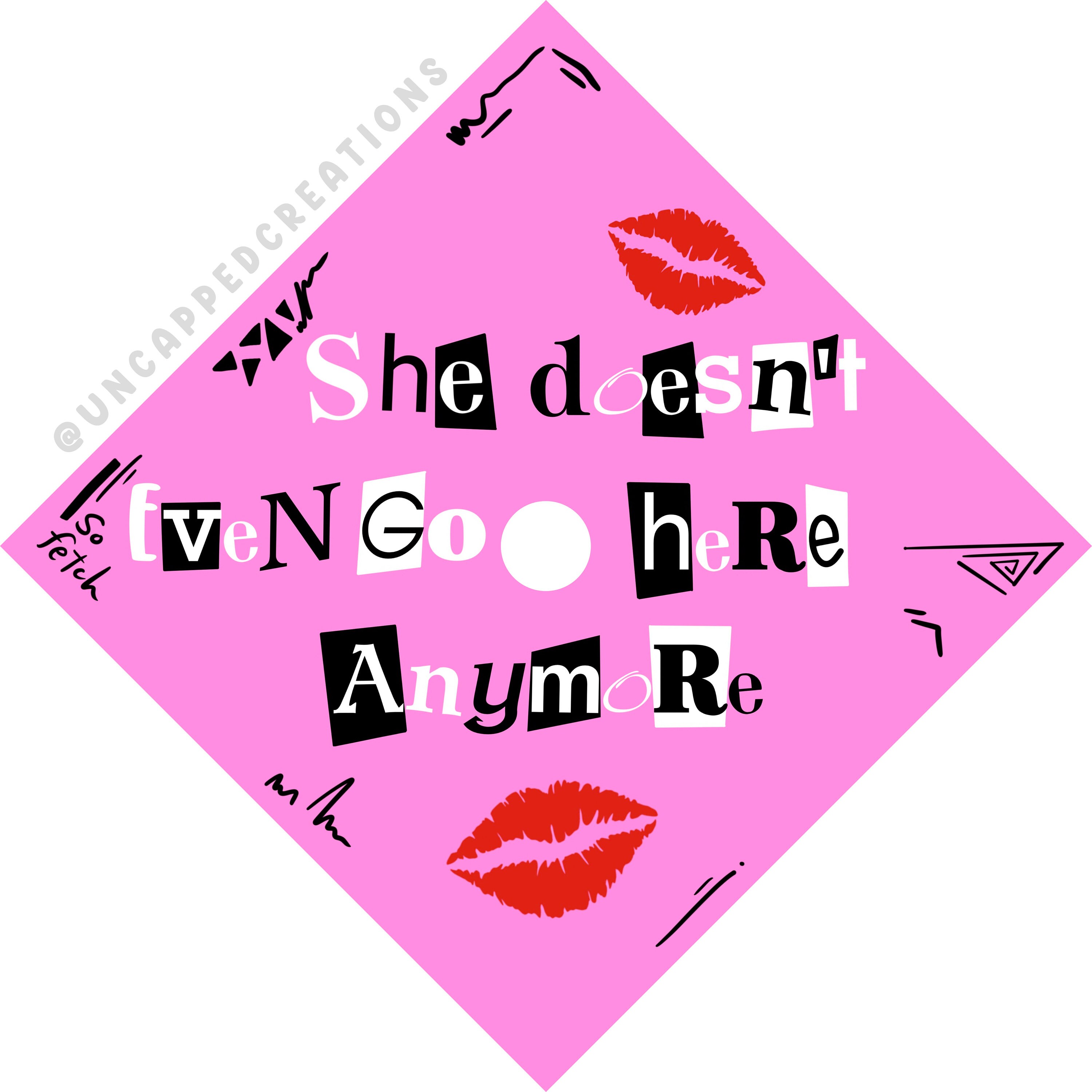 Burn Book Grad Cap Mean Girls she Doesn't Even Go Etsy