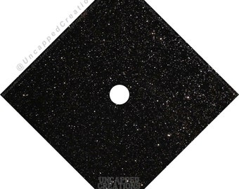 Black Glitter CARDSTOCK for Grad Cap | BLANK Template | black glitter grad cap, diy grad cap, how to design your grad cap, trendy grad cap