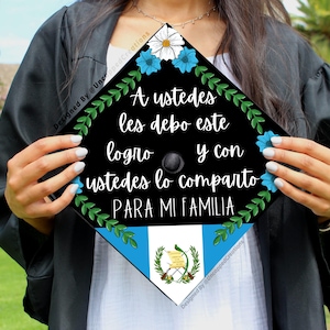Guatemalan Graduation Cap | PRINTED Grad Cap Topper | last minute graduation cap, simple grad cap, guatemala flag, latina graduate, spanish