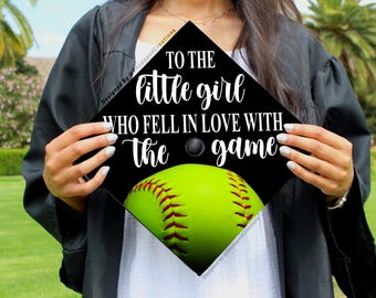 Softball Graduation Cap | PRINTED Grad Cap Topper | last minute graduation cap, simple grad cap, high school grad cap, college graduation