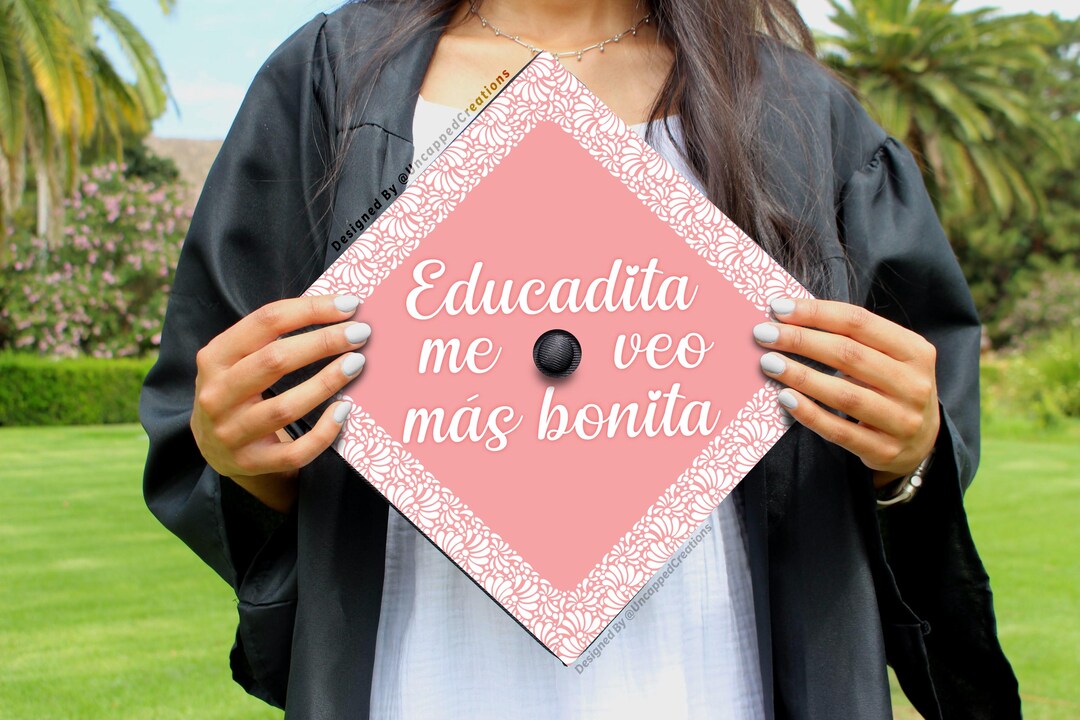 Pink Talavera Graduation Cap | PRINTED Grad Cap Topper | Last Minute ...