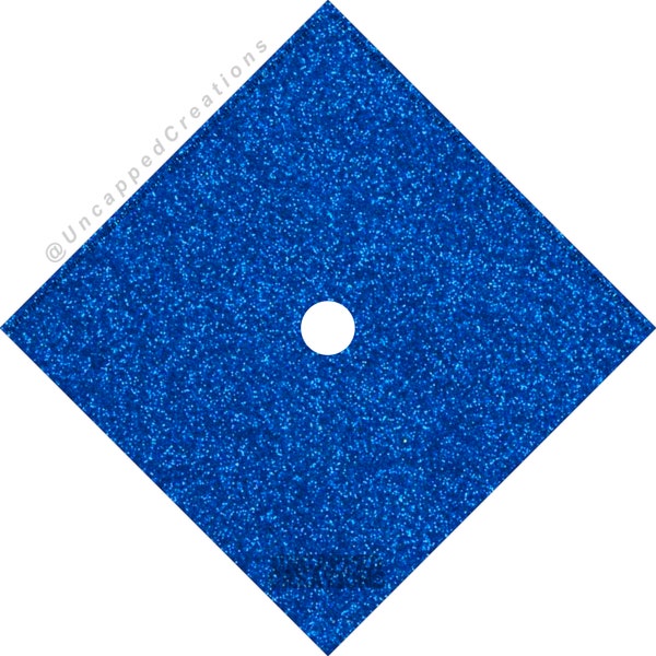 Blue Glitter CARDSTOCK for Grad Cap | BLANK Template | blue glitter grad cap, diy grad cap, how to design your grad cap, trendy grad cap