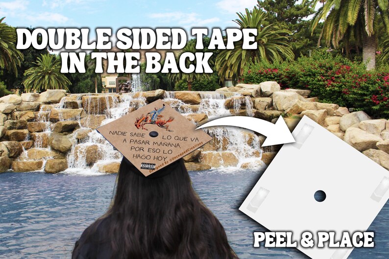 May include: A white peel and place sticker with double-sided tape on the back. The sticker has a round hole in the center. The text "PEEL & PLACE" is printed on the bottom of the sticker.