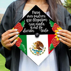 Mexican Graduation Cap | PRINTED Grad Cap Topper | last minute graduation cap, simple grad cap, Mexican flag designs, first generation grad