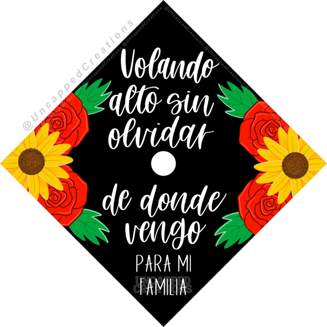 Spanish Grad Cap Design CARDSTOCK Graduation Cap Design Spanish Grad
