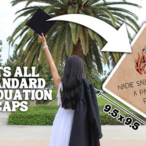 May include: A brown graduation cap topper with a black bull rider illustration and Spanish text that reads "Nadie sabe lo que a pasar ma&ntilde;ana por eso lo hago hoy". The topper is 9.5 inches by 9.5 inches and fits all standard graduation caps.