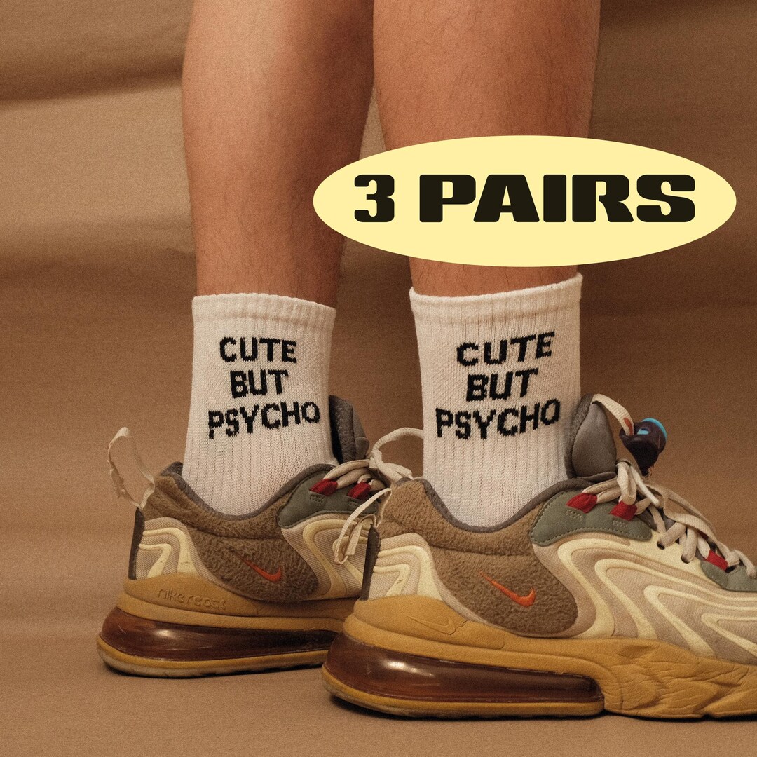 Chaussettes Hautes Femme Blue Q - Cute, But Psycho - Multicolores - Neuves