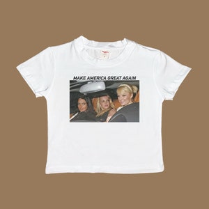 make America great again baby tee y2k tank top crop top Britney Spears Paris hilton t-shirt shirt