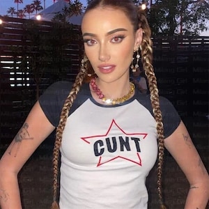 cunt top baby tee y2k y 2 k crop top tank short sleeve