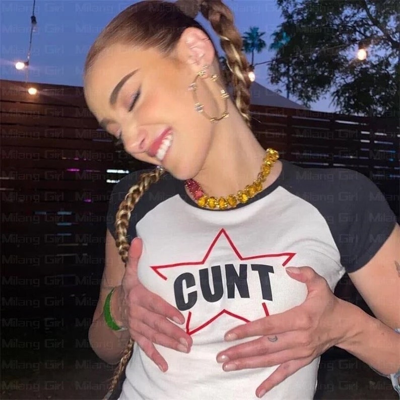 cunt top baby tee y2k y 2 k crop top tank short sleeve