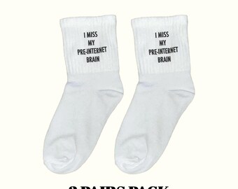 I Miss My Pre-Internet Brain Socks (3 Pairs Pack)