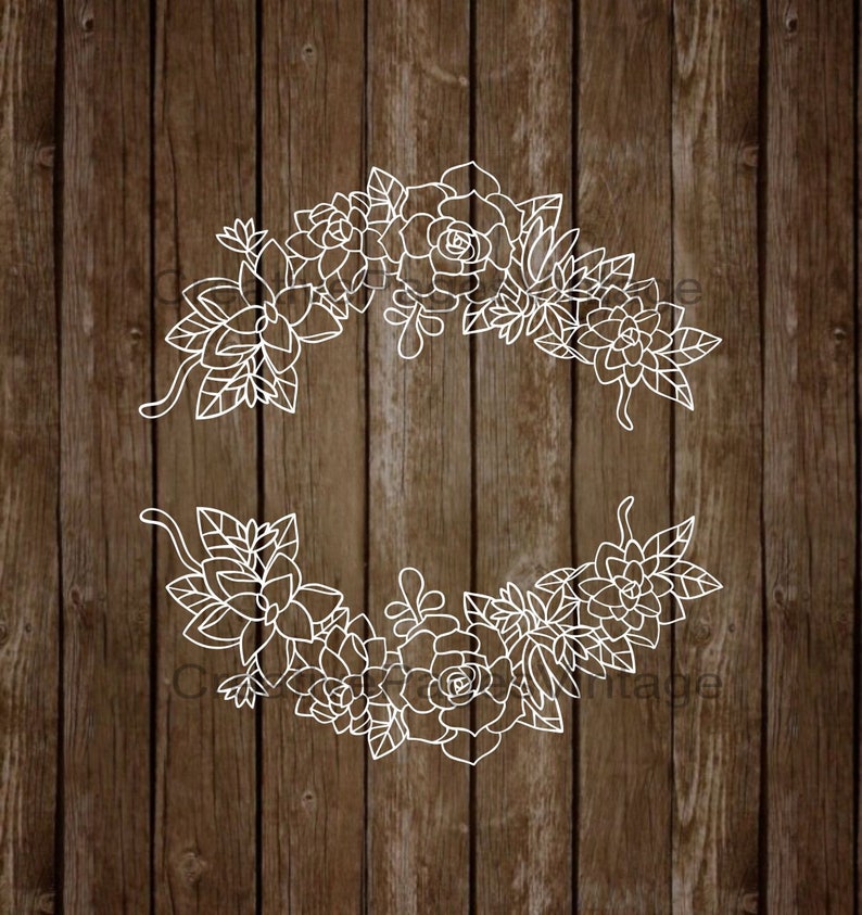 Succulents Wreath PNG and SVG Cutting Files Botanical Clip ...