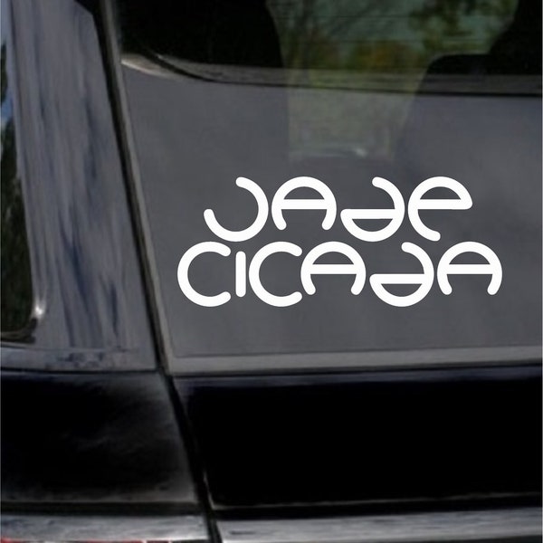 Jade Cicada DJ Vinyl Decal, EDM, Car, Laptop, Phone, Window, Bumper Sticker,Rave,Music /Multiple Colors