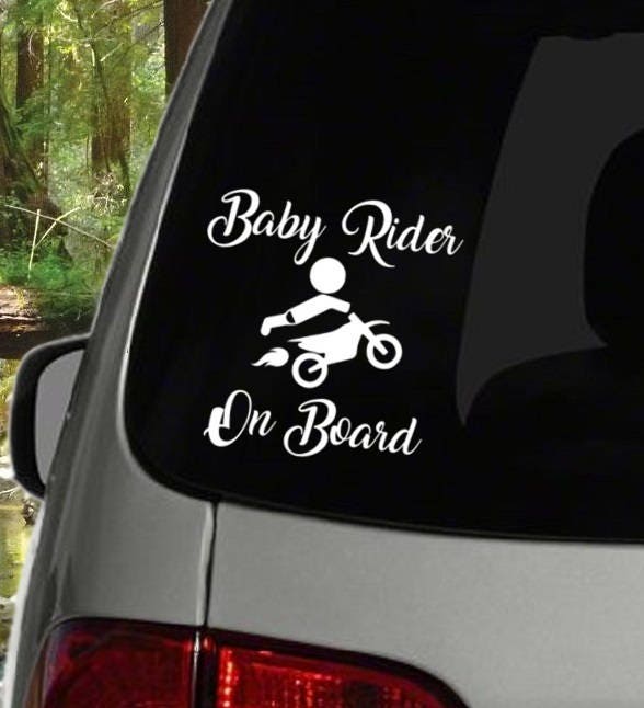 Baby Motocross Rider On Board Sign Vinyl Car Stickers Decal Accessories