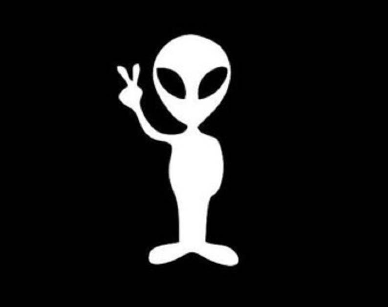 Peace Alien Decal | Etsy