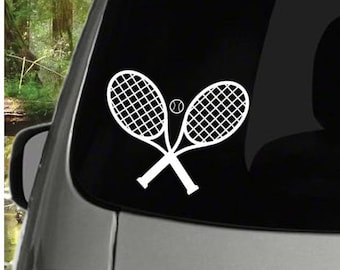 Tennis Ball and Rackets Decal /Multiple Colors