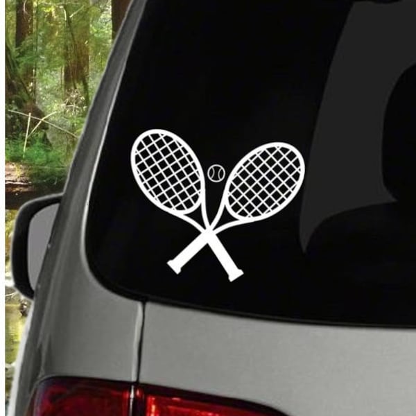 Tennis Ball and Rackets Decal /Multiple Colors
