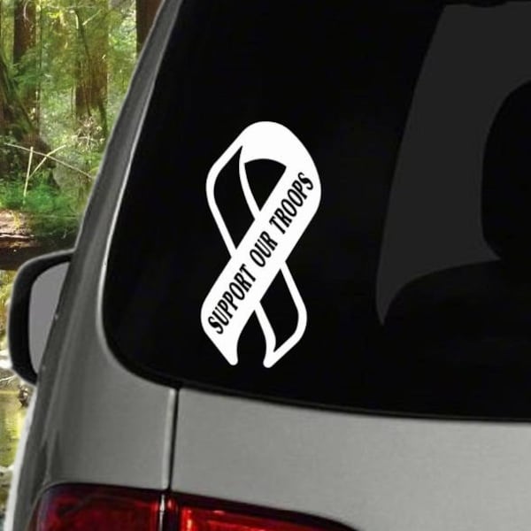 Support Our Troops Ribbon Decal /Multiple Colors