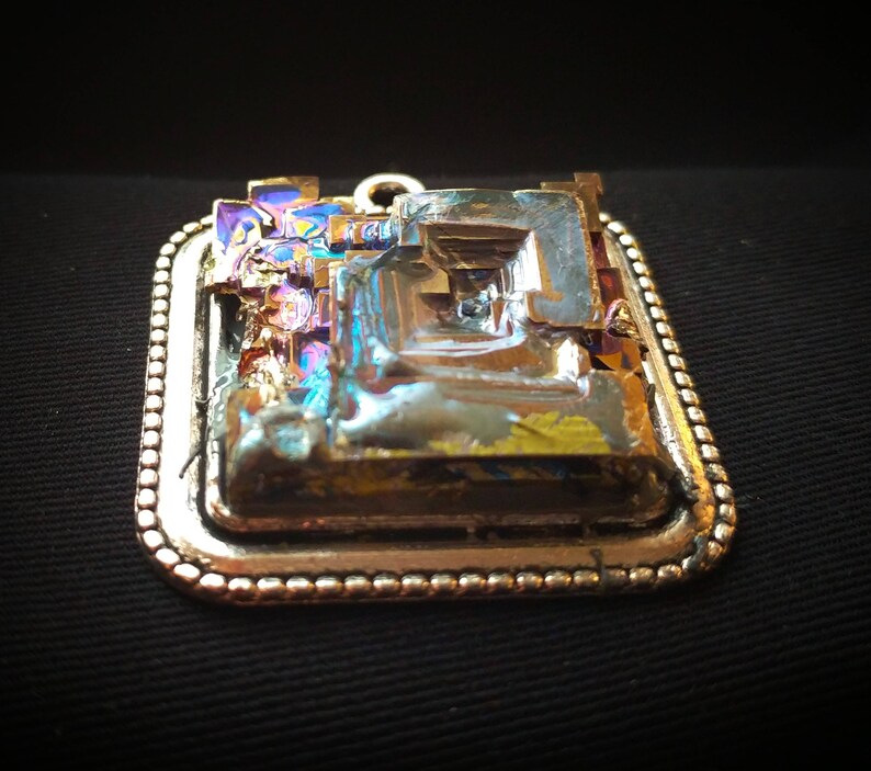 art deco jewelry rainbow jewelry Bismuth necklace boho necklace purple necklace crystal necklace statement necklace stone necklace