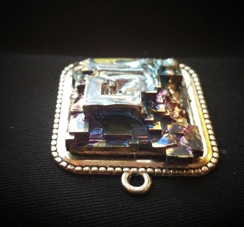 art deco jewelry rainbow jewelry Bismuth necklace boho necklace purple necklace crystal necklace statement necklace stone necklace