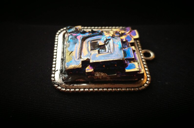 art deco jewelry rainbow jewelry Bismuth necklace boho necklace purple necklace crystal necklace statement necklace stone necklace