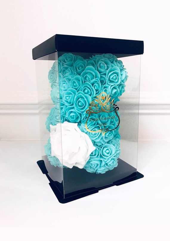 blue rose teddy bear