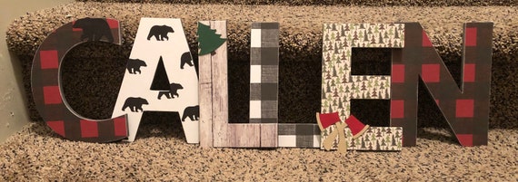Lumberjack Themed Nursery Letters - Etsy