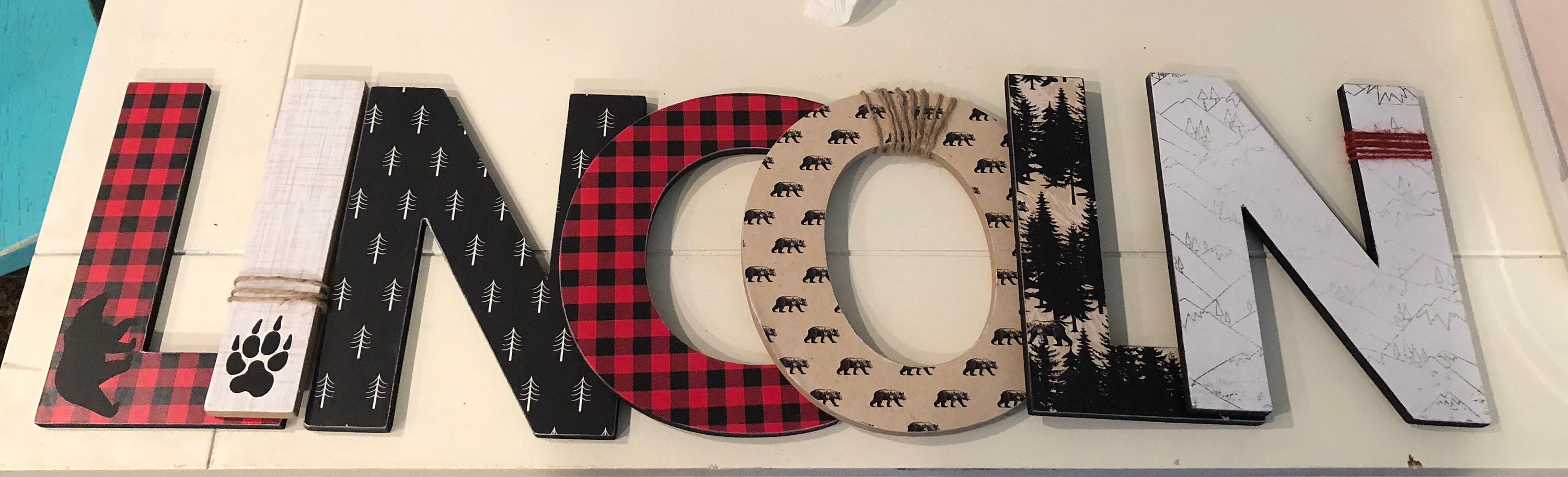 Lumberjack Themed Nursery Letters - Etsy
