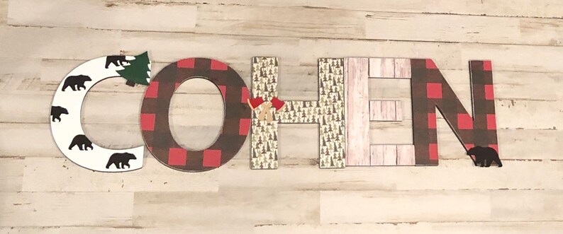 Lumberjack Themed Nursery Letters - Etsy