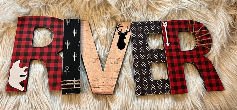 Lumberjack Themed Nursery Letters - Etsy