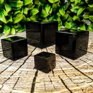 1 hermoso pisapapeles de obsidiana, cubo de obsidiana, elegir ente 4 tamaños diferentes