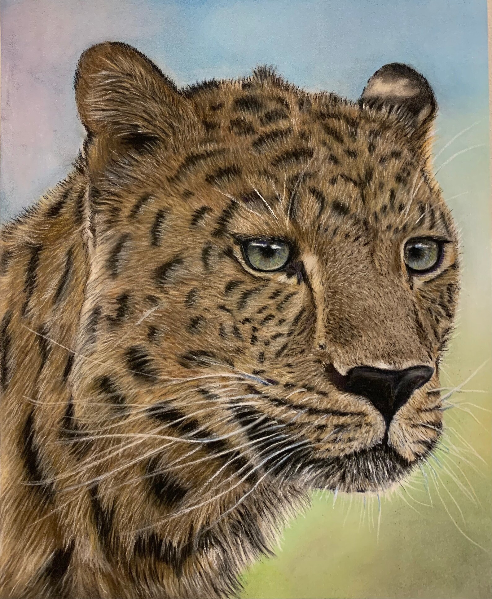 Leopard pastel painting/picture Etsy