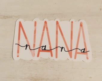 Watercolor Nana Sticker | Waterproof Grandma Laptop Decal