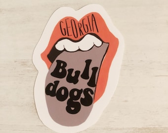 Georgia Bulldogs Tongue Sticker | Retro Go Dawgs Decal