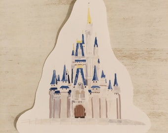 Disney World Castle Sticker+ FREE SHIPPING, Disney Waterproof Sticker,  Disney World Castle Illustration, Disney World Sticker