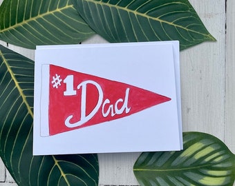 Number 1 Dad Pennant Card