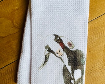 Black and White Goat Tea Towel