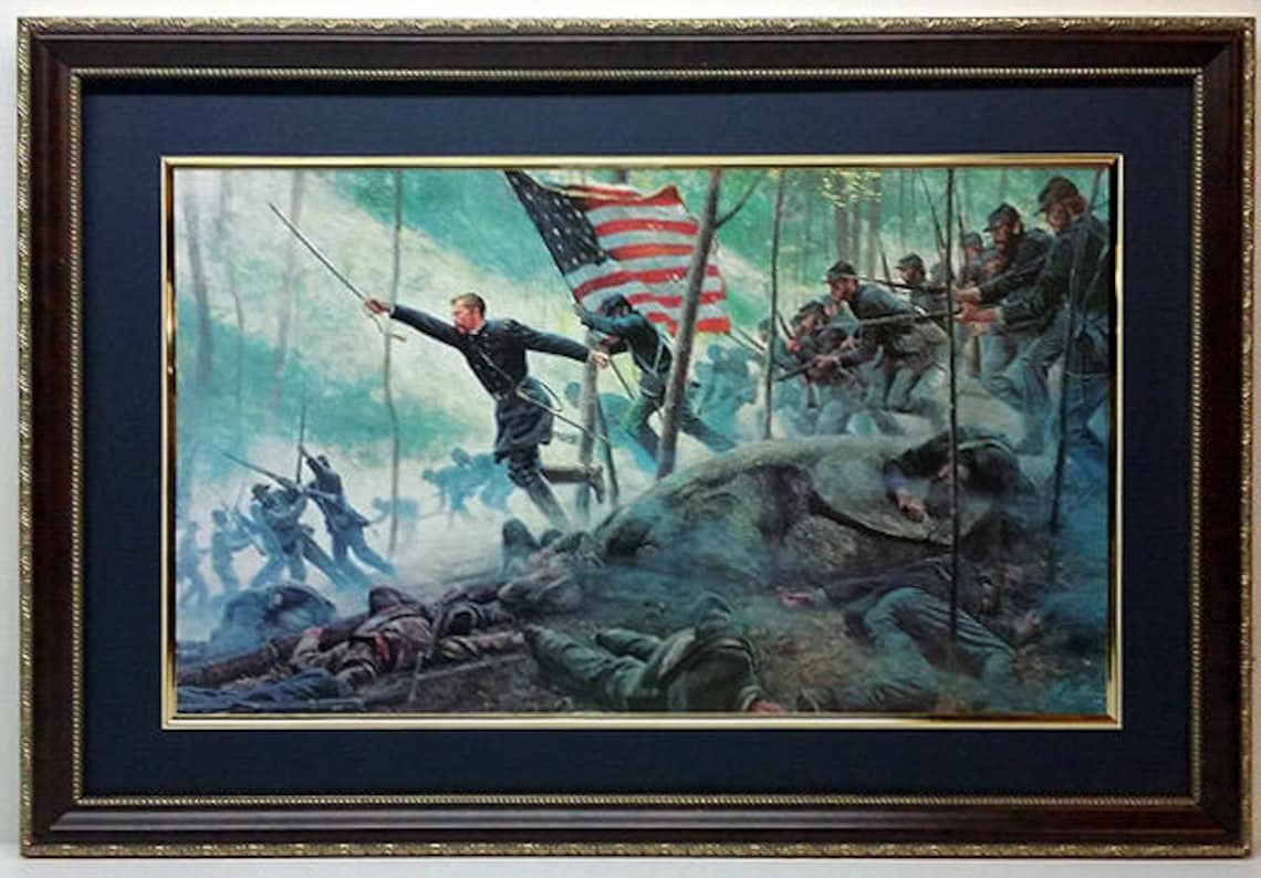 Chamberlain's Charge Gettysburg Print Civil War Art Framed Etsy