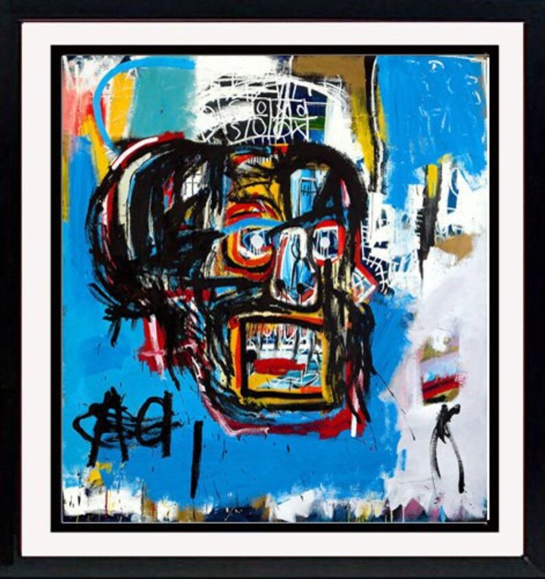 Large Basquiat Skull Custom Framed Print Etsy