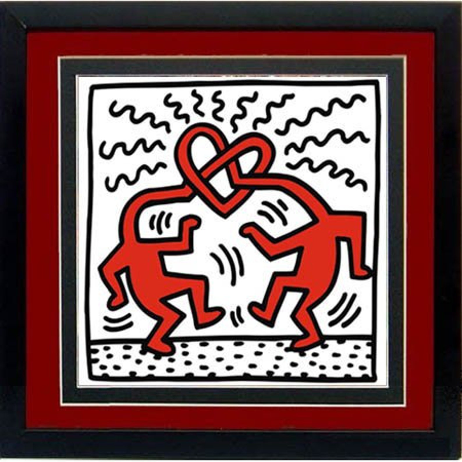 Keith Haring Set of 3 Framed Heart Prints - Etsy