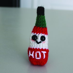 Miniature Knit Hector The Hot Sauce Bottle Plushy Keychain/Magnet/Christmas Ornament with FREE Shipping