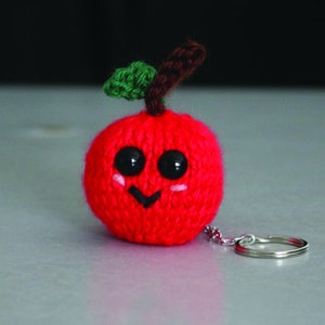 Miniature Knit Albert The Red Apple Plushy Keychain/Magnet/Christmas Oranment Teacher/Christian VBS/Party Favor With FREE Shipping