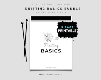 Kit di base per principianti di maglieria stampabile: terminologia della maglieria e misure dei ferri (download PDF)