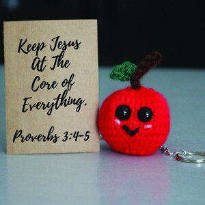 Keep &quot;Jesus At The Core&quot; Apple Plushy Keychain VBS Goodie Bag/Summer Camp/Christian/Sunday School/Party Prize Favors With FREE Shipping