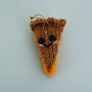 Miniature Knit Payton The Peach Pie Slice Plushy Keychain/Magnet/Christmas Ornament With FREE Shipping