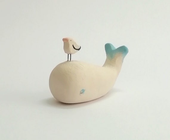 Ceramic Whale and Seagull - Etsy